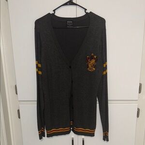 Gray Harry Potter Cardigan with Gryffindor Crest